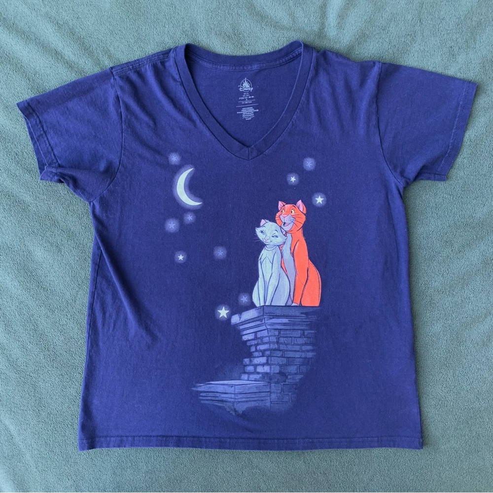 Navy Blue Aristocats V-Neck Shirt